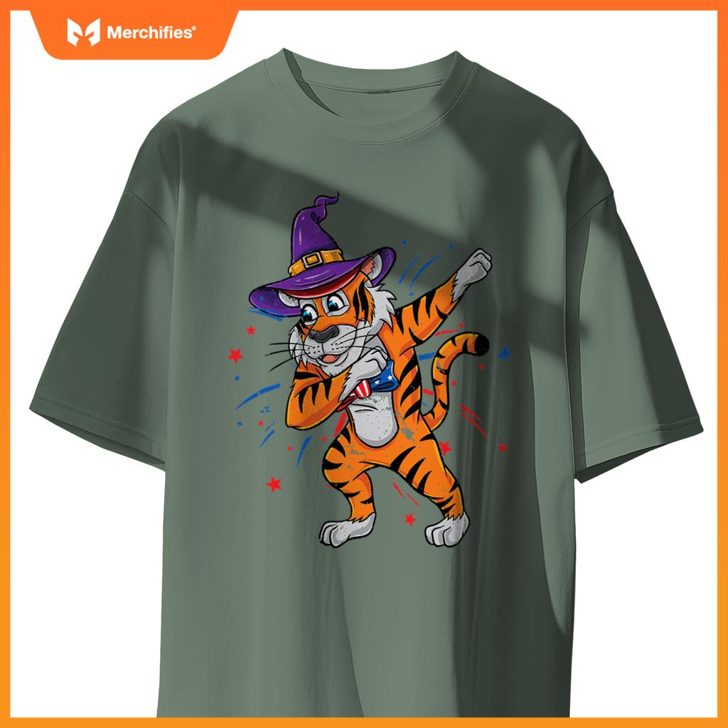 dabbing patriotic tiger witch T-Shirt
