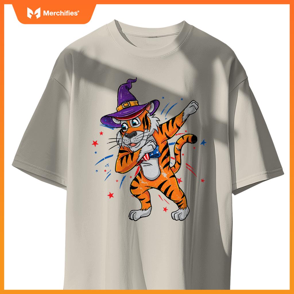 dabbing patriotic tiger witch T-Shirt