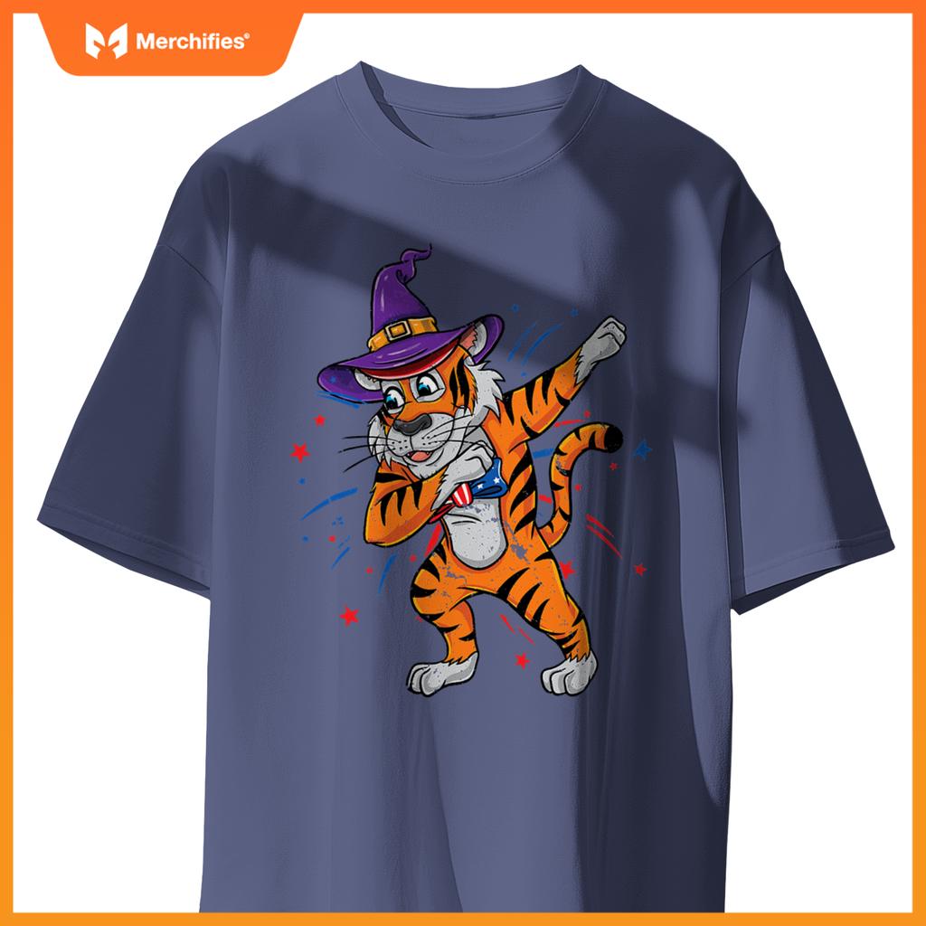dabbing patriotic tiger witch T-Shirt