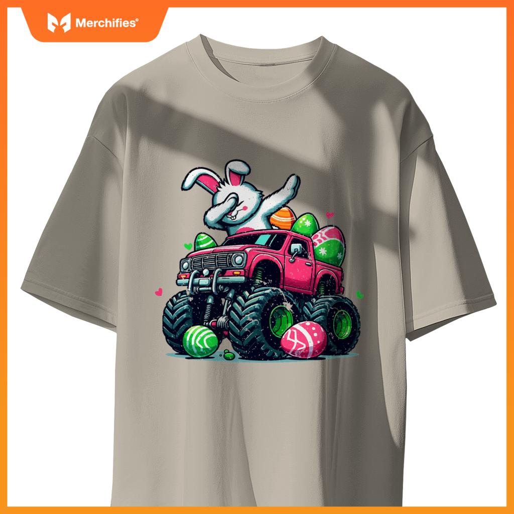 Dabbing Rabbit Bunny Easter Day Monster Eggs Truck Dab Dance T-Shirt