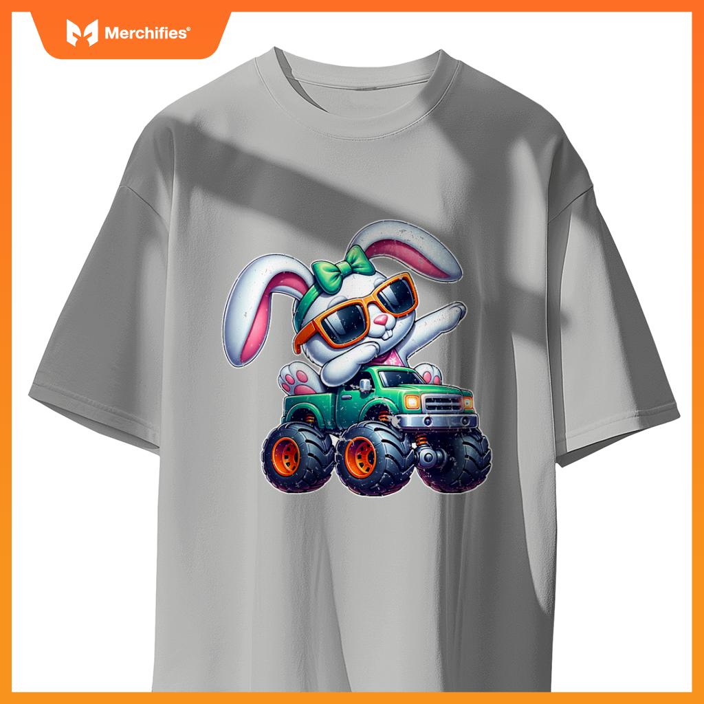 Dabbing Rabbit Happy Easter Bunny Monster Truck Dab Kids T-Shirt