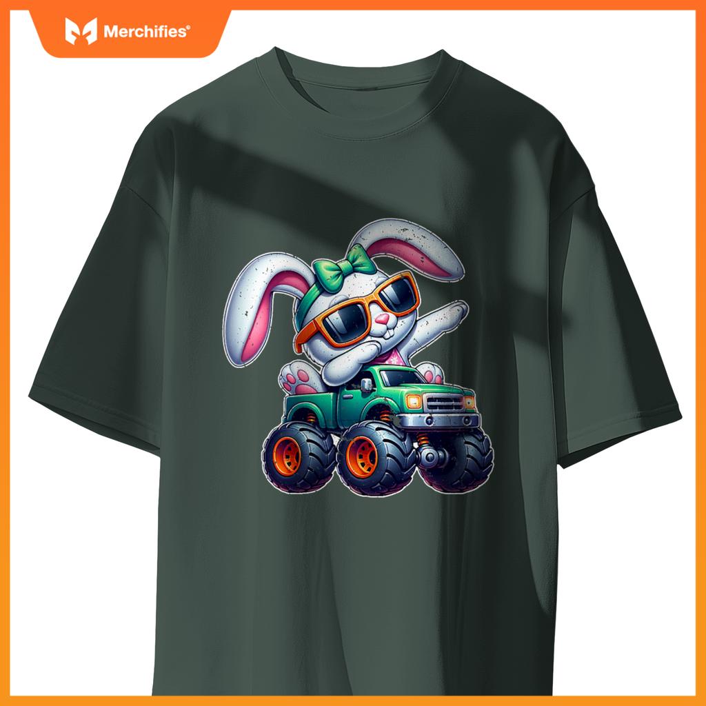 Dabbing Rabbit Happy Easter Bunny Monster Truck Dab Kids T-Shirt