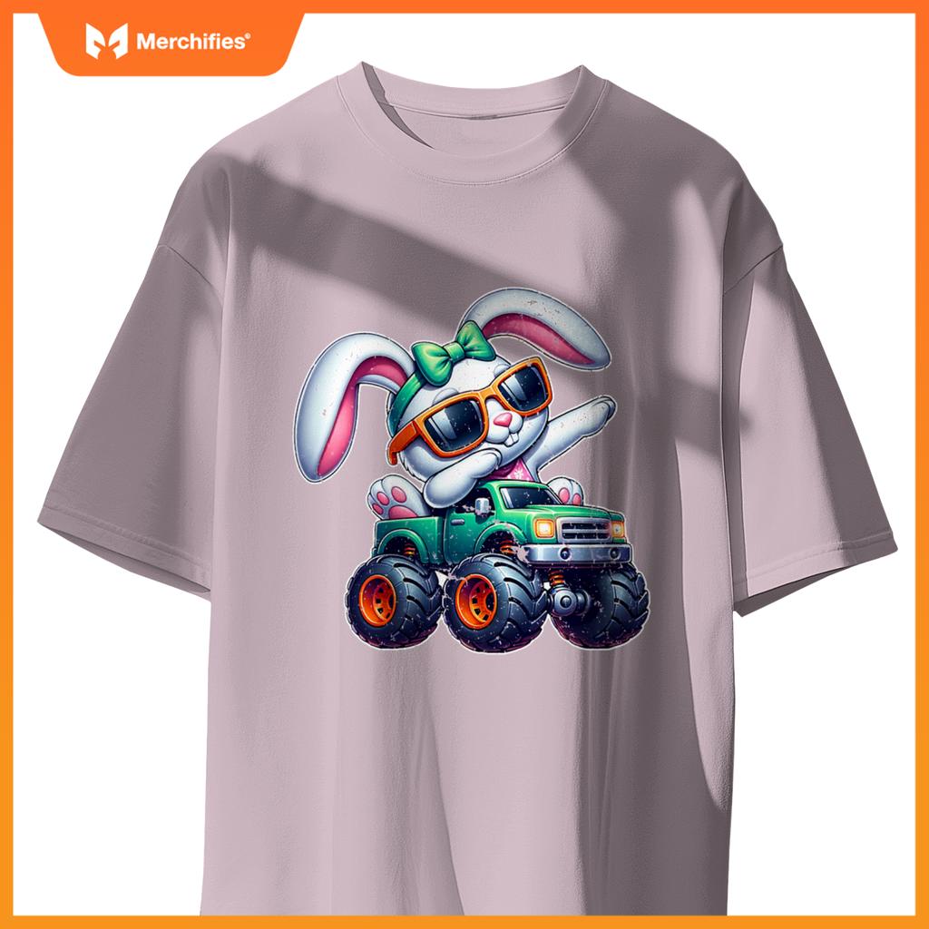 Dabbing Rabbit Happy Easter Bunny Monster Truck Dab Kids T-Shirt
