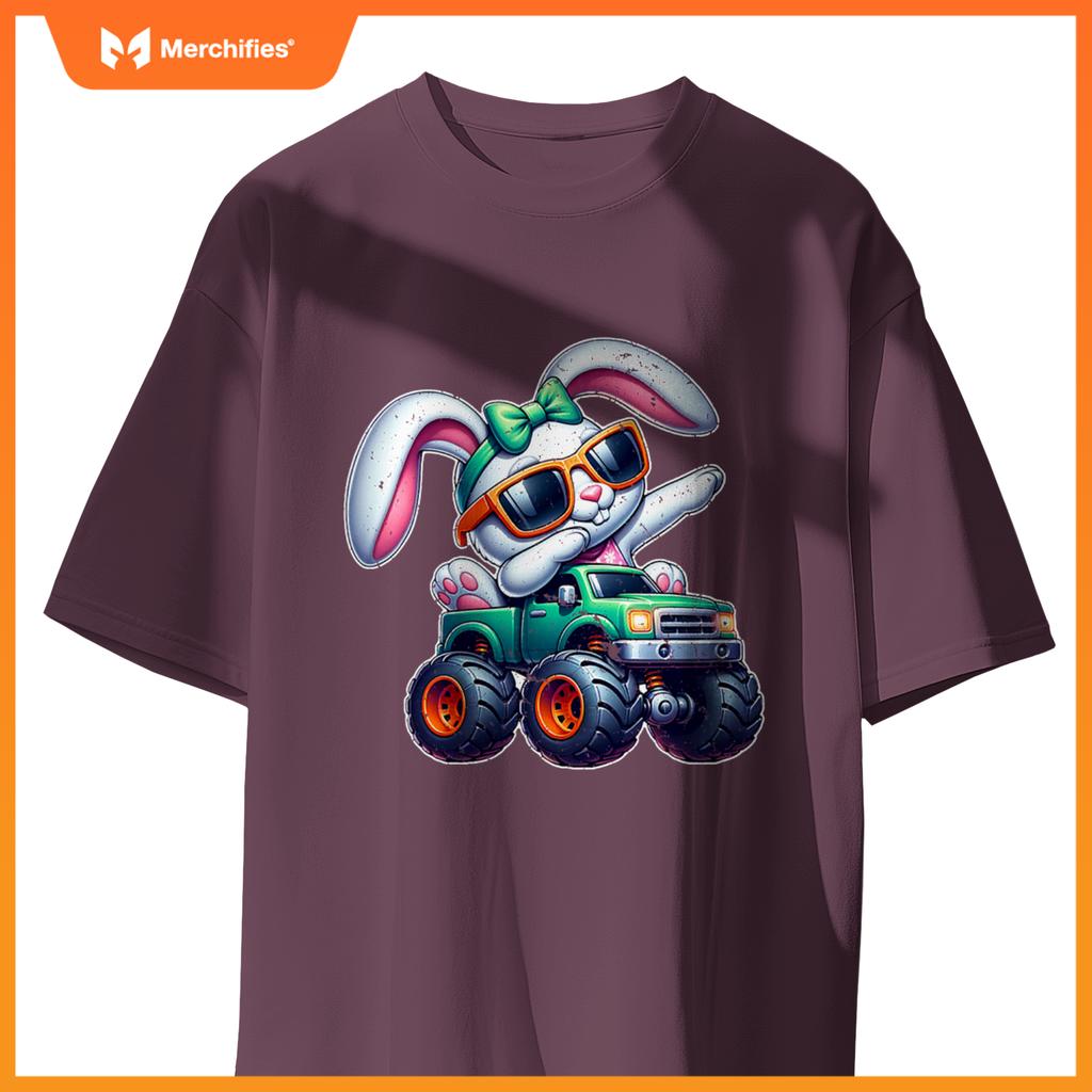 Dabbing Rabbit Happy Easter Bunny Monster Truck Dab Kids T-Shirt