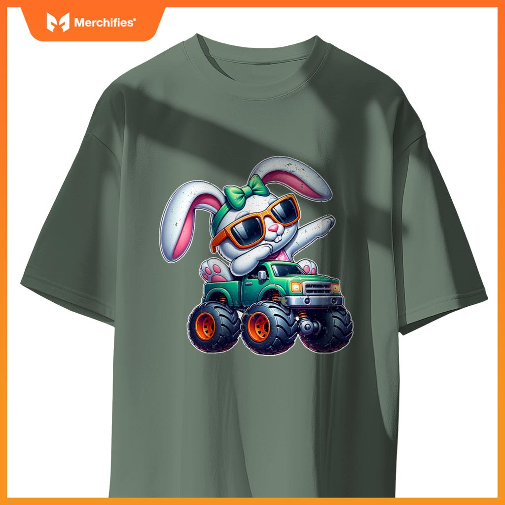 Dabbing Rabbit Happy Easter Bunny Monster Truck Dab Kids T-Shirt