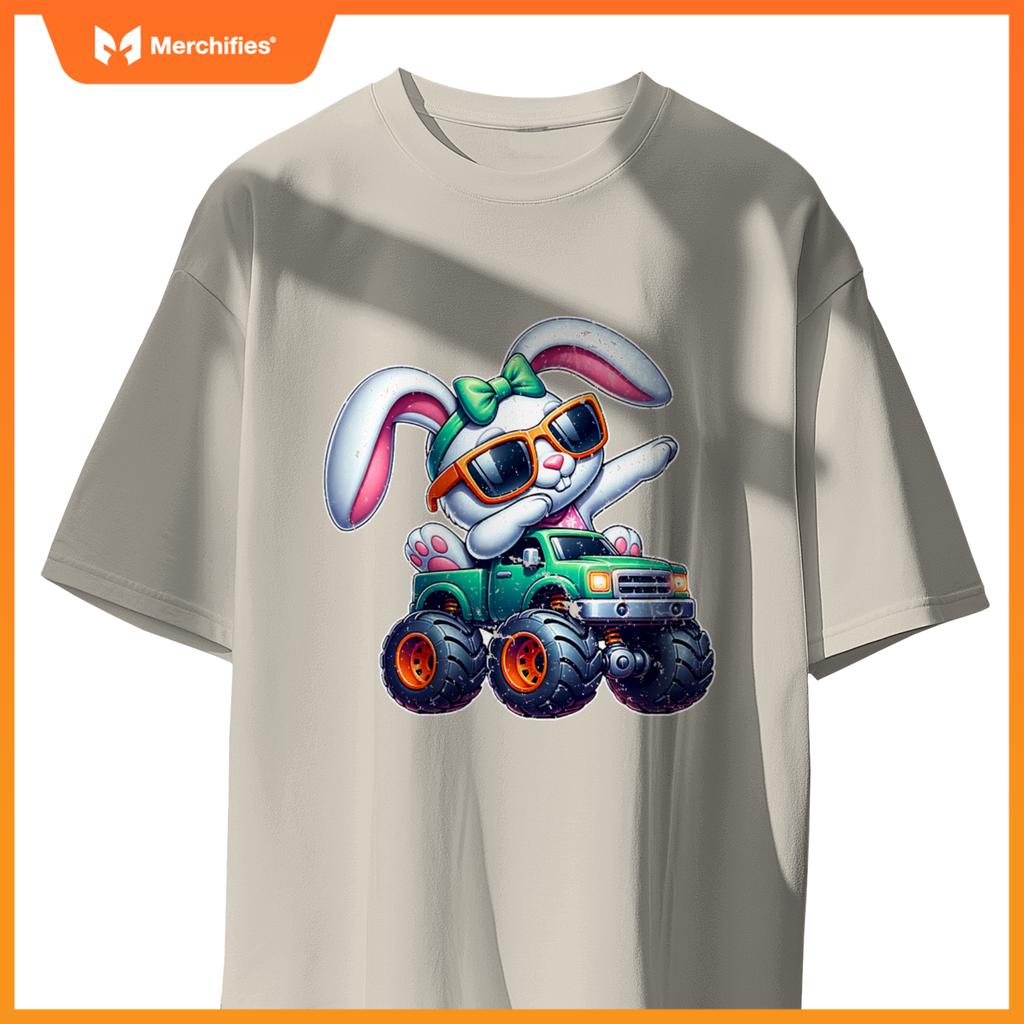 Dabbing Rabbit Happy Easter Bunny Monster Truck Dab Kids T-Shirt