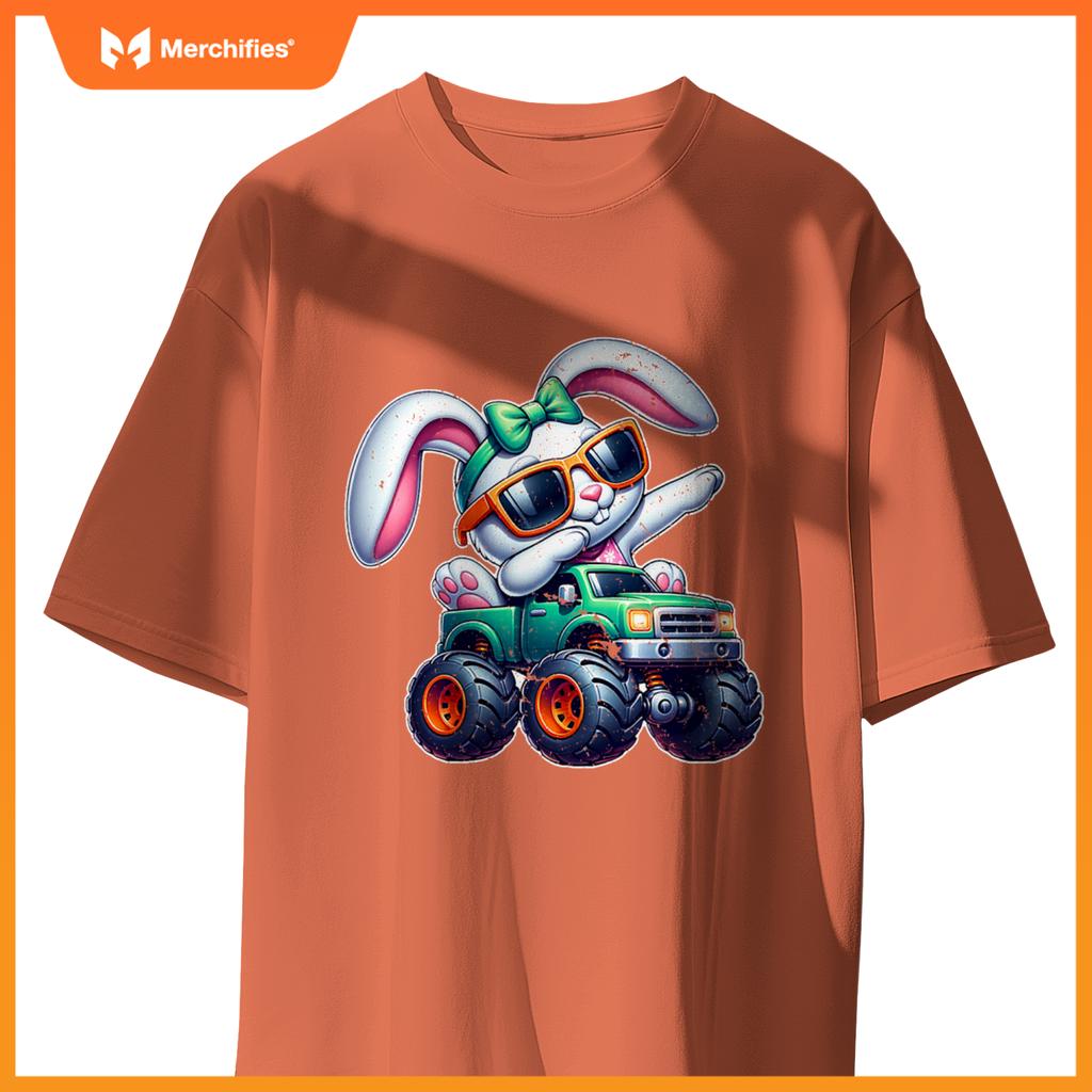Dabbing Rabbit Happy Easter Bunny Monster Truck Dab Kids T-Shirt