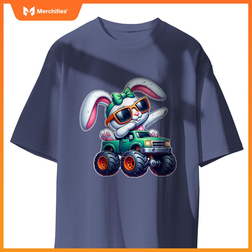 Dabbing Rabbit Happy Easter Bunny Monster Truck Dab Kids T-Shirt