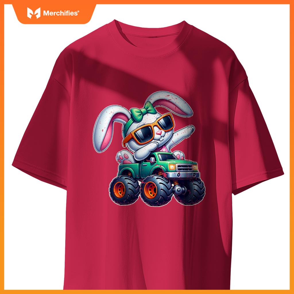Dabbing Rabbit Happy Easter Bunny Monster Truck Dab Kids T-Shirt