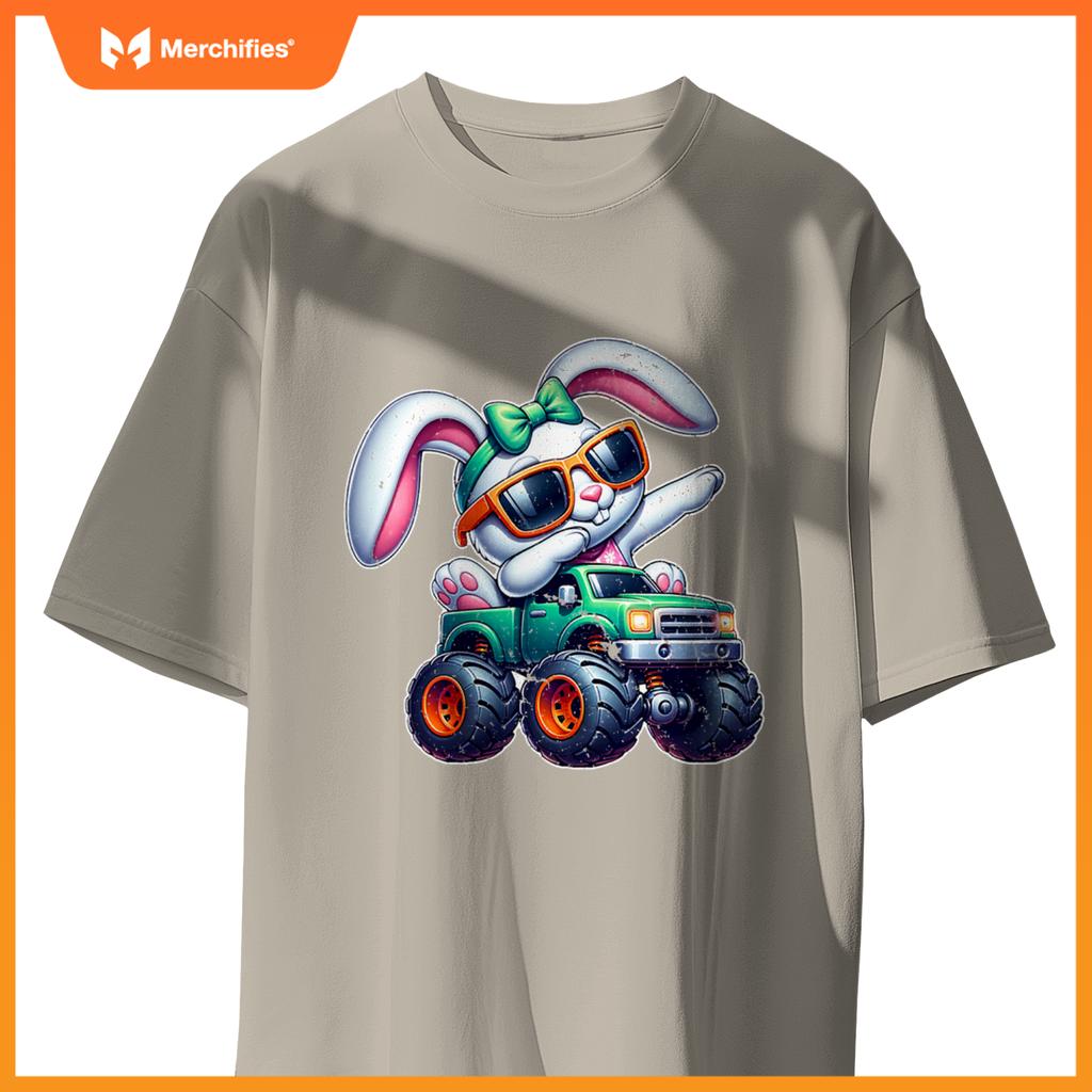 Dabbing Rabbit Happy Easter Bunny Monster Truck Dab Kids T-Shirt