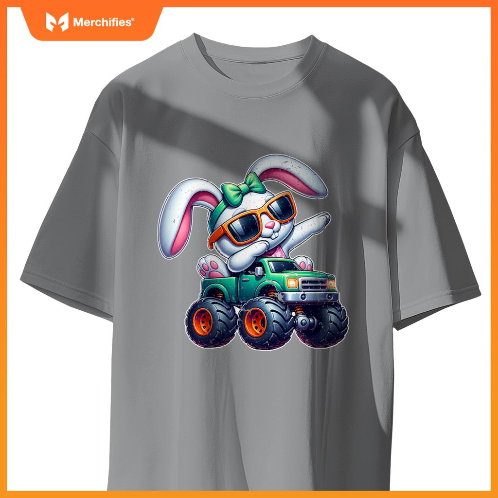 Dabbing Rabbit Happy Easter Bunny Monster Truck Dab Kids T-Shirt