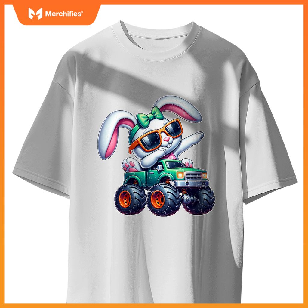 Dabbing Rabbit Happy Easter Bunny Monster Truck Dab Kids T-Shirt
