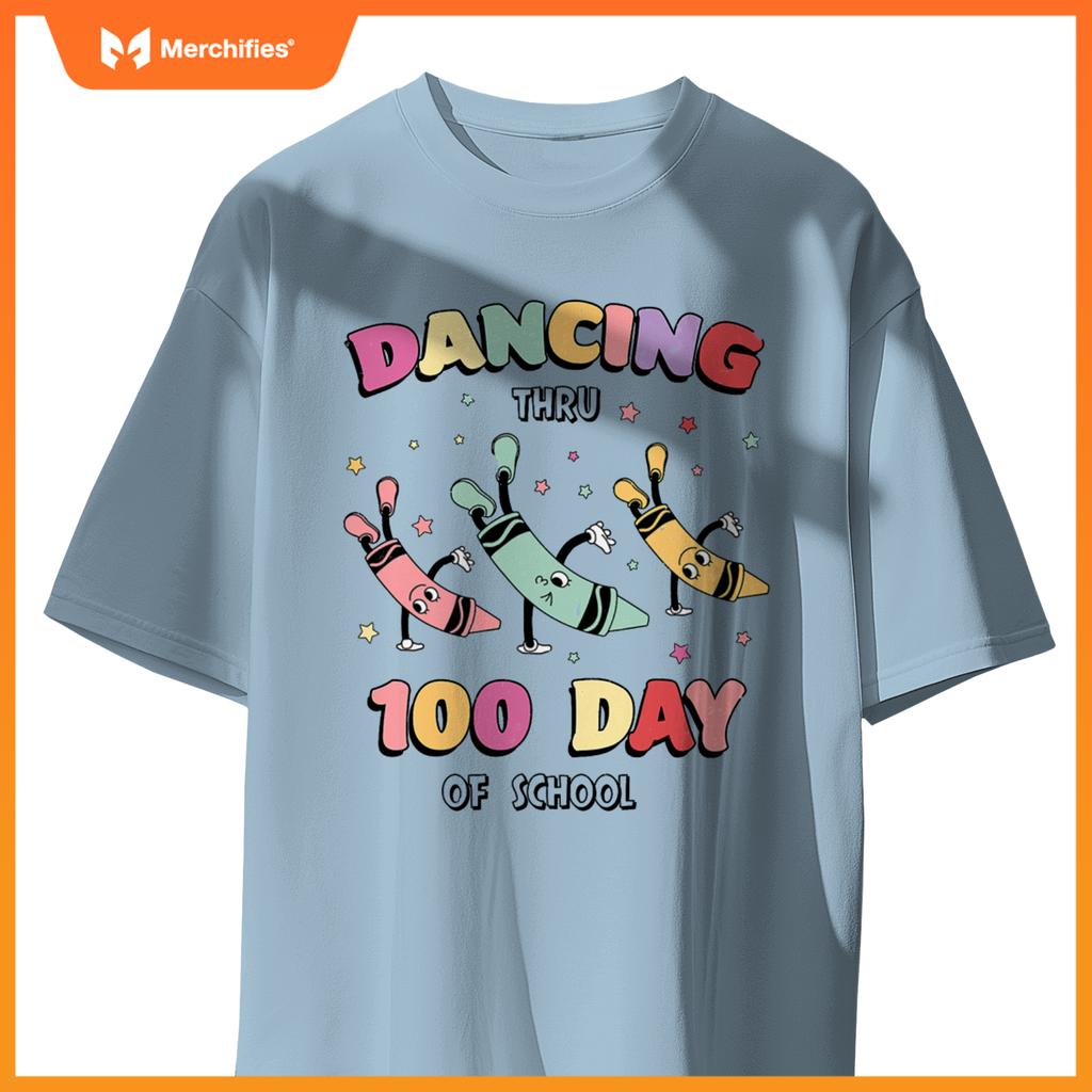 Cancing thru 100 days of school, cute pencil dancing teacher