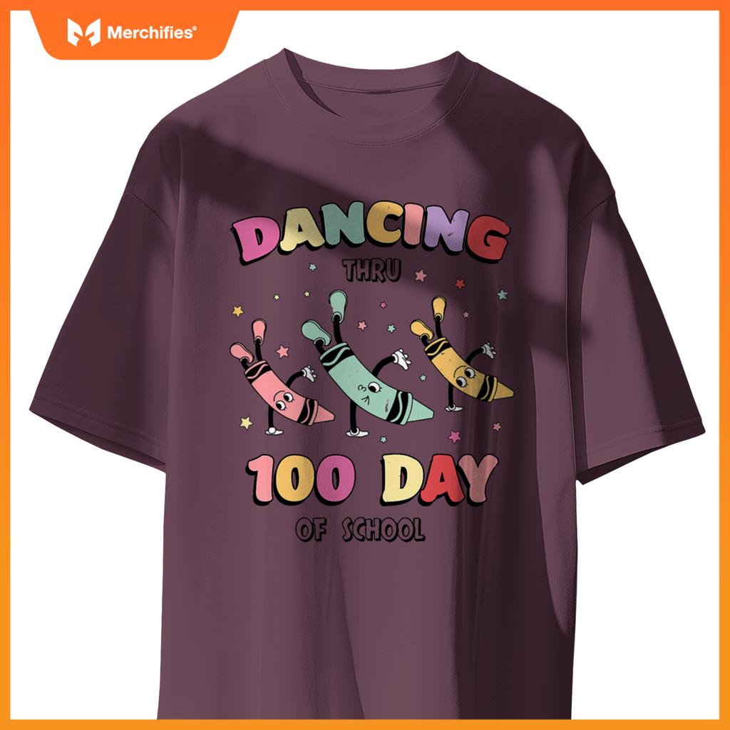 Cancing thru 100 days of school, cute pencil dancing teacher