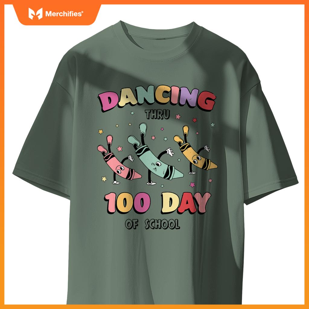 Cancing thru 100 days of school, cute pencil dancing teacher