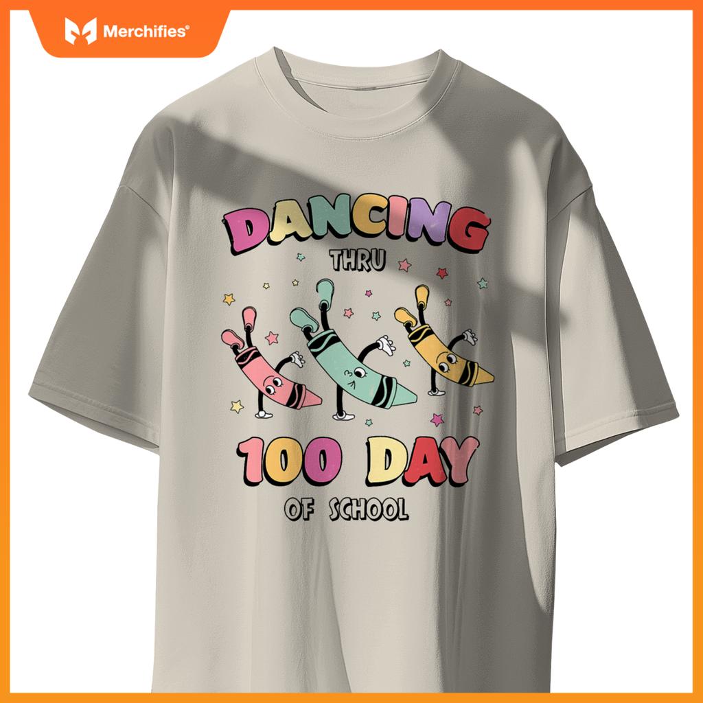 Cancing thru 100 days of school, cute pencil dancing teacher