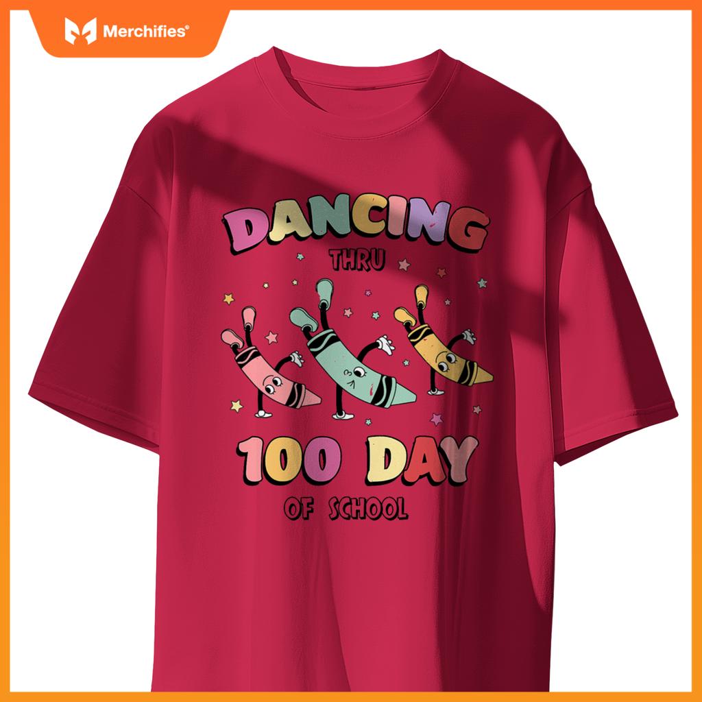 Cancing thru 100 days of school, cute pencil dancing teacher