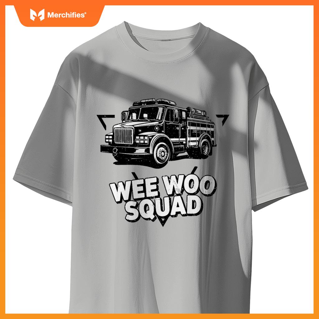 Design Kids And Adults Wee Woo Squad Fire Truck T-Shirt