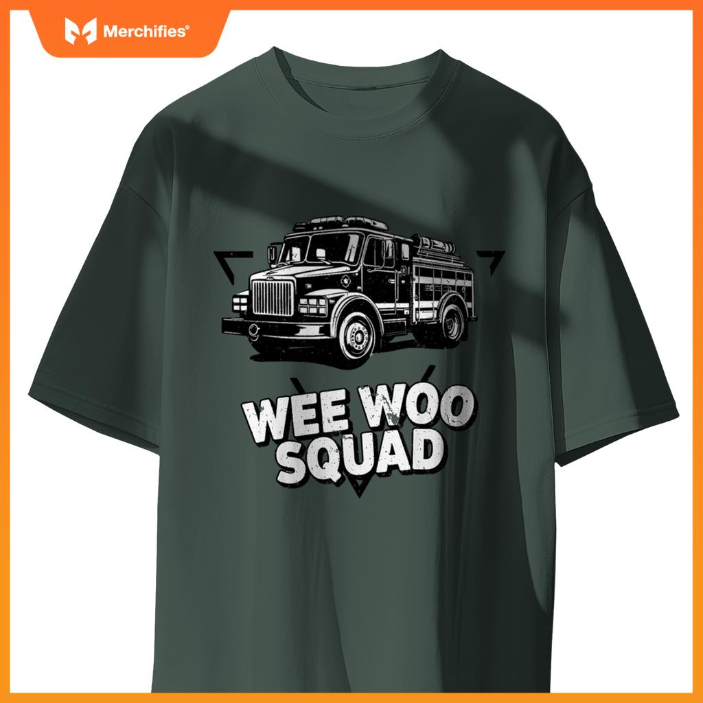 Design Kids And Adults Wee Woo Squad Fire Truck T-Shirt