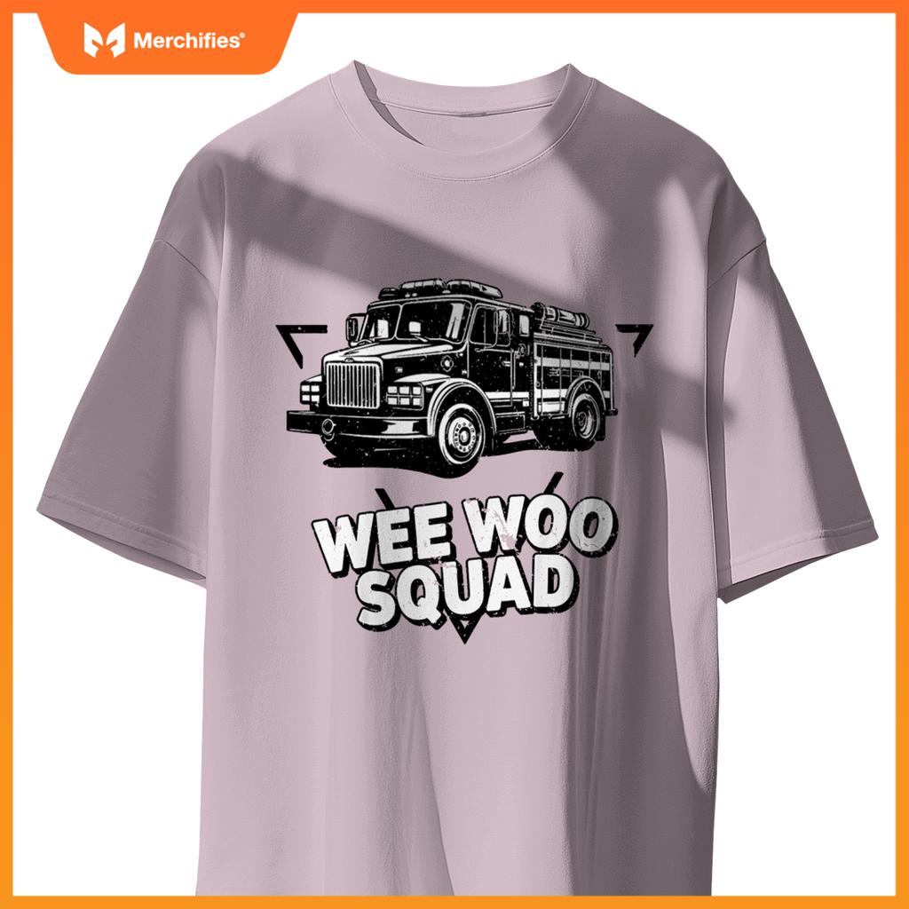 Design Kids And Adults Wee Woo Squad Fire Truck T-Shirt