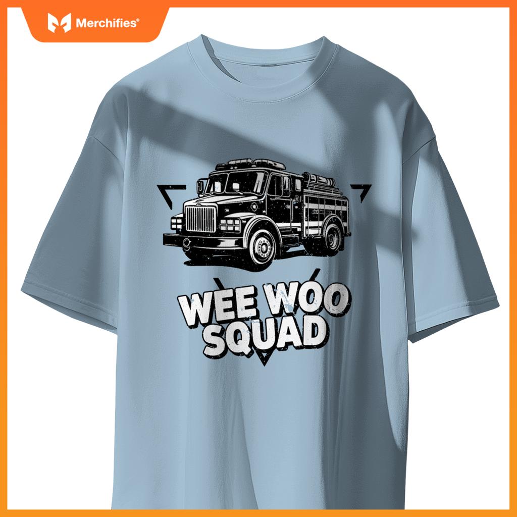 Design Kids And Adults Wee Woo Squad Fire Truck T-Shirt
