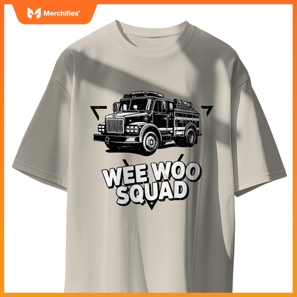 Design Kids And Adults Wee Woo Squad Fire Truck T-Shirt