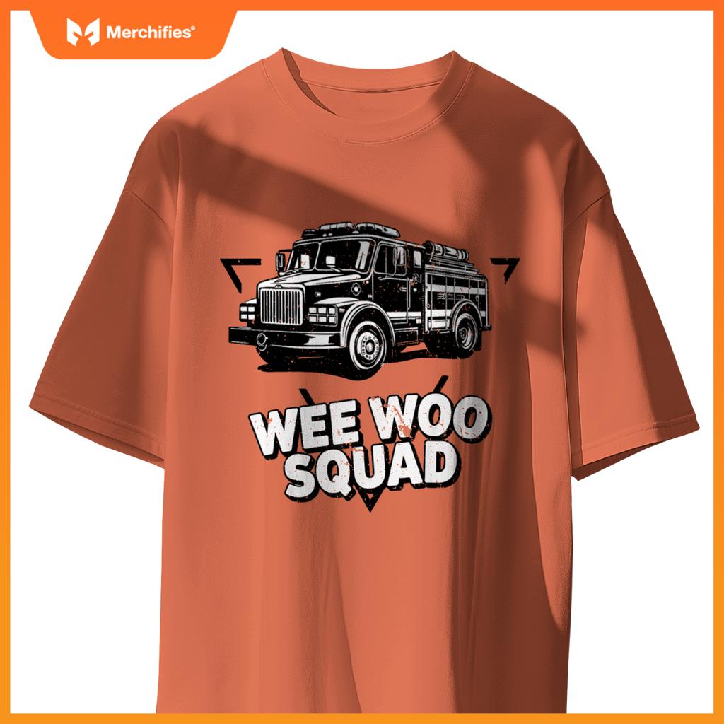 Design Kids And Adults Wee Woo Squad Fire Truck T-Shirt