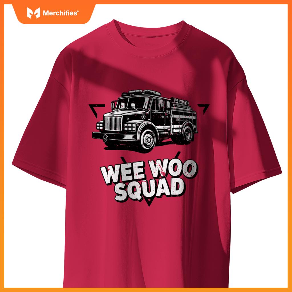 Design Kids And Adults Wee Woo Squad Fire Truck T-Shirt