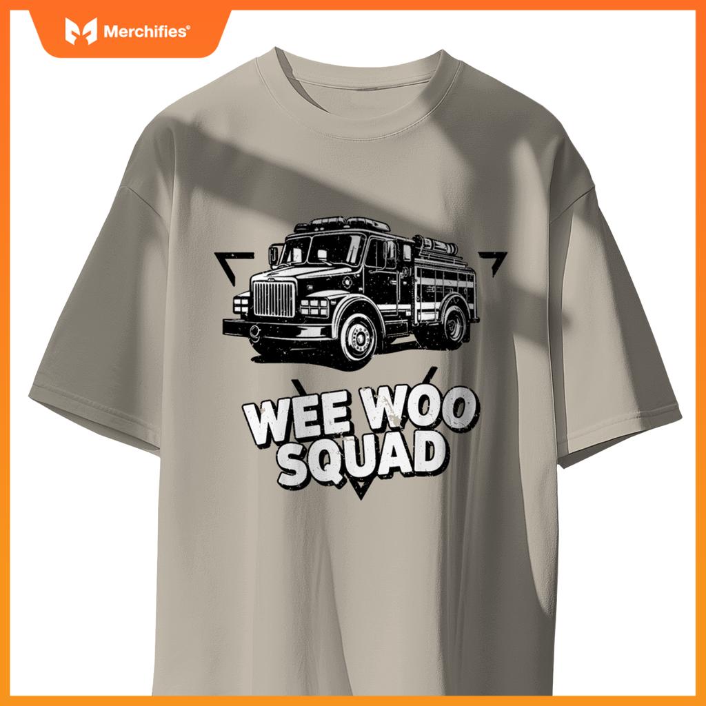 Design Kids And Adults Wee Woo Squad Fire Truck T-Shirt