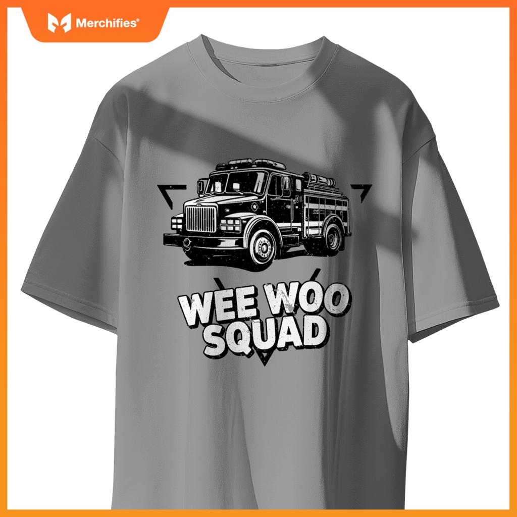 Design Kids And Adults Wee Woo Squad Fire Truck T-Shirt