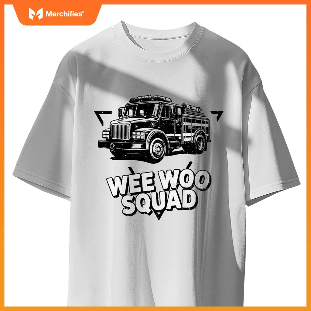 Design Kids And Adults Wee Woo Squad Fire Truck T-Shirt
