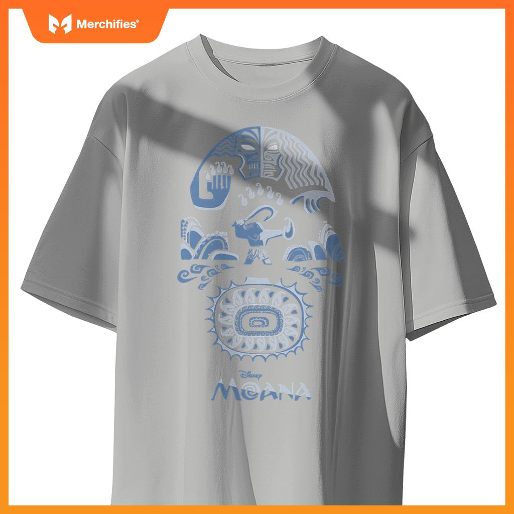 Disney moana maui tribal tattoo native story big chest logo t-shirt