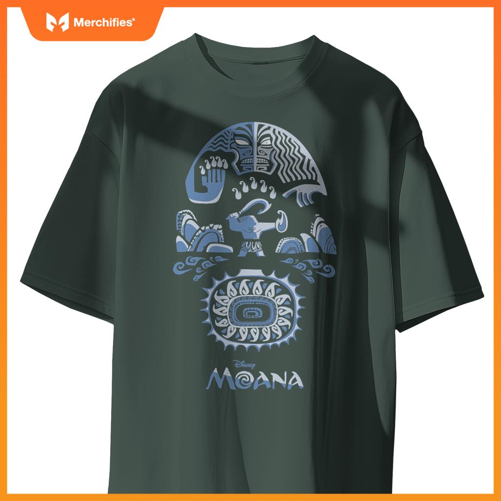 Disney moana maui tribal tattoo native story big chest logo t-shirt