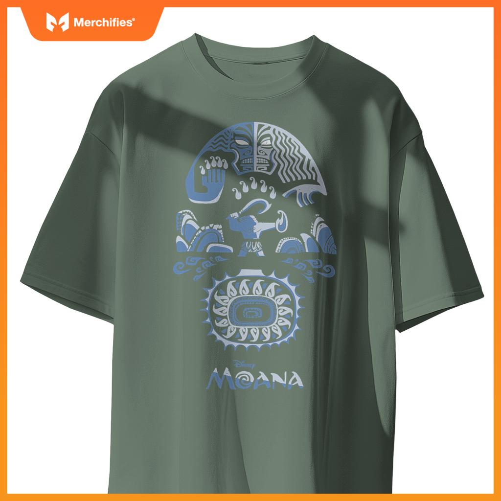 Disney moana maui tribal tattoo native story big chest logo t-shirt