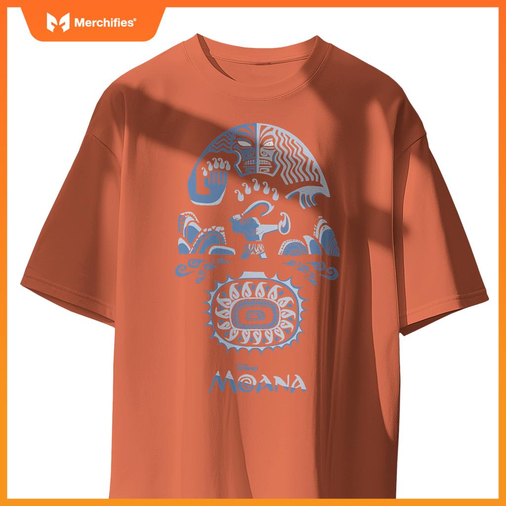 Disney moana maui tribal tattoo native story big chest logo t-shirt