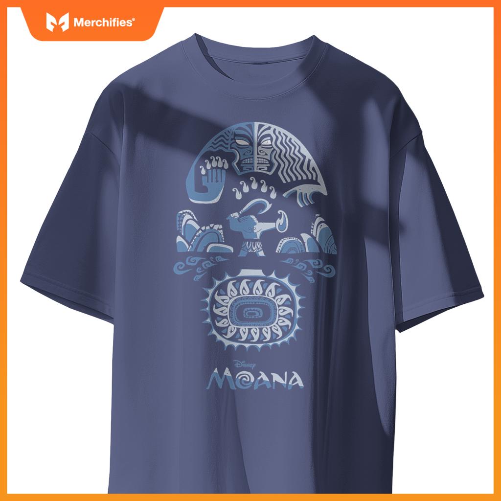 Disney moana maui tribal tattoo native story big chest logo t-shirt