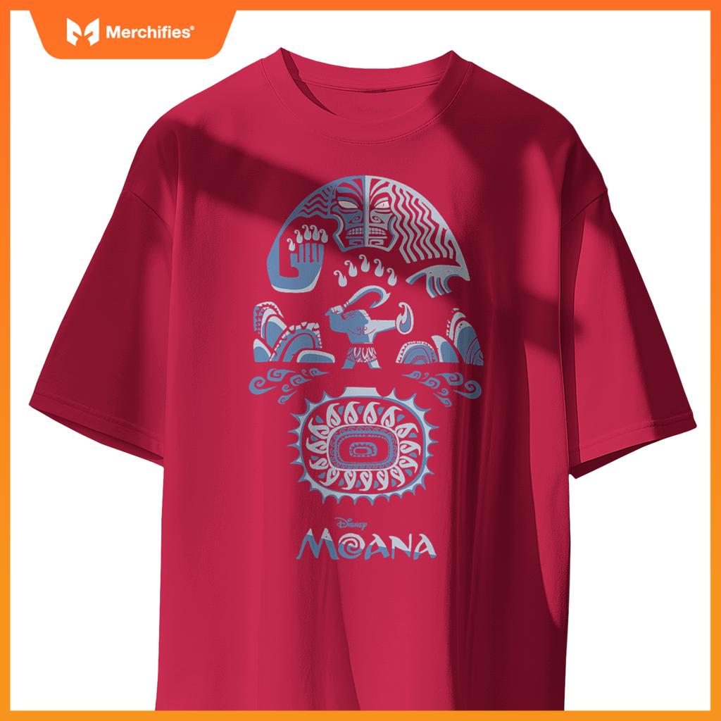 Disney moana maui tribal tattoo native story big chest logo t-shirt