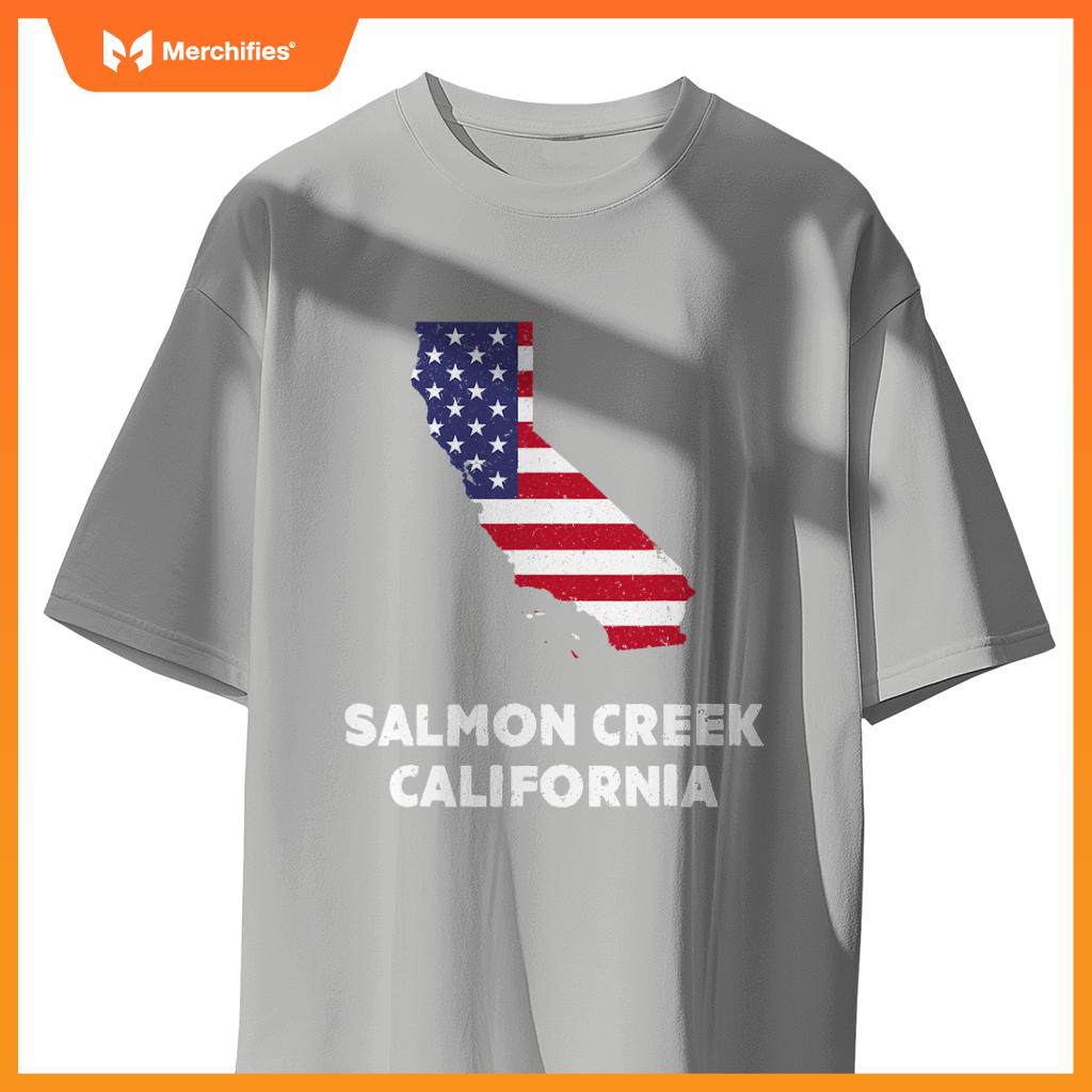 distressed patriotic usa flag salmon creek, calinia T-Shirt