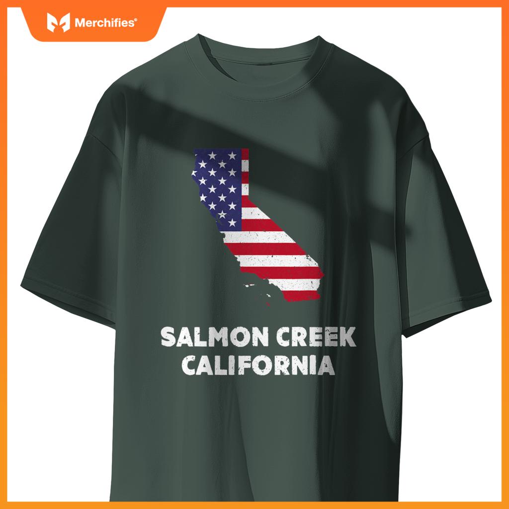 distressed patriotic usa flag salmon creek, calinia T-Shirt