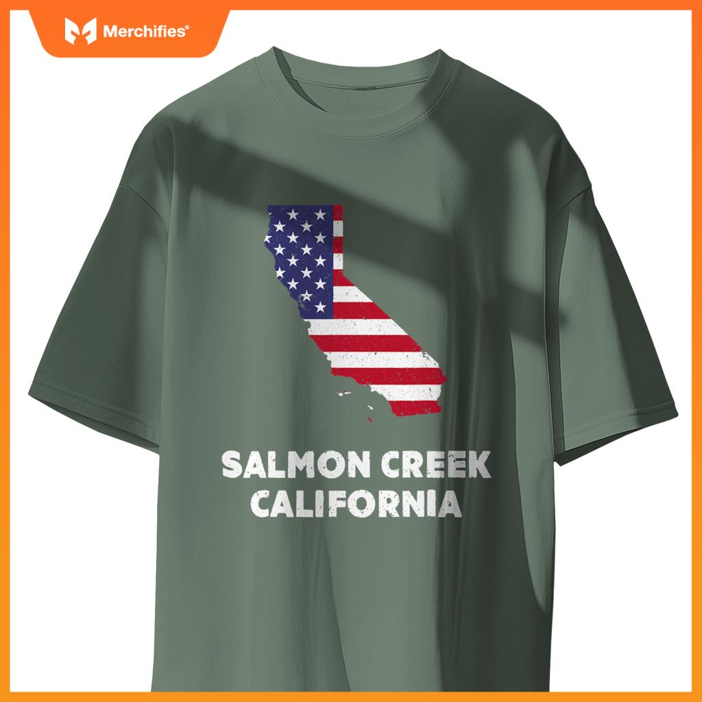 distressed patriotic usa flag salmon creek, calinia T-Shirt