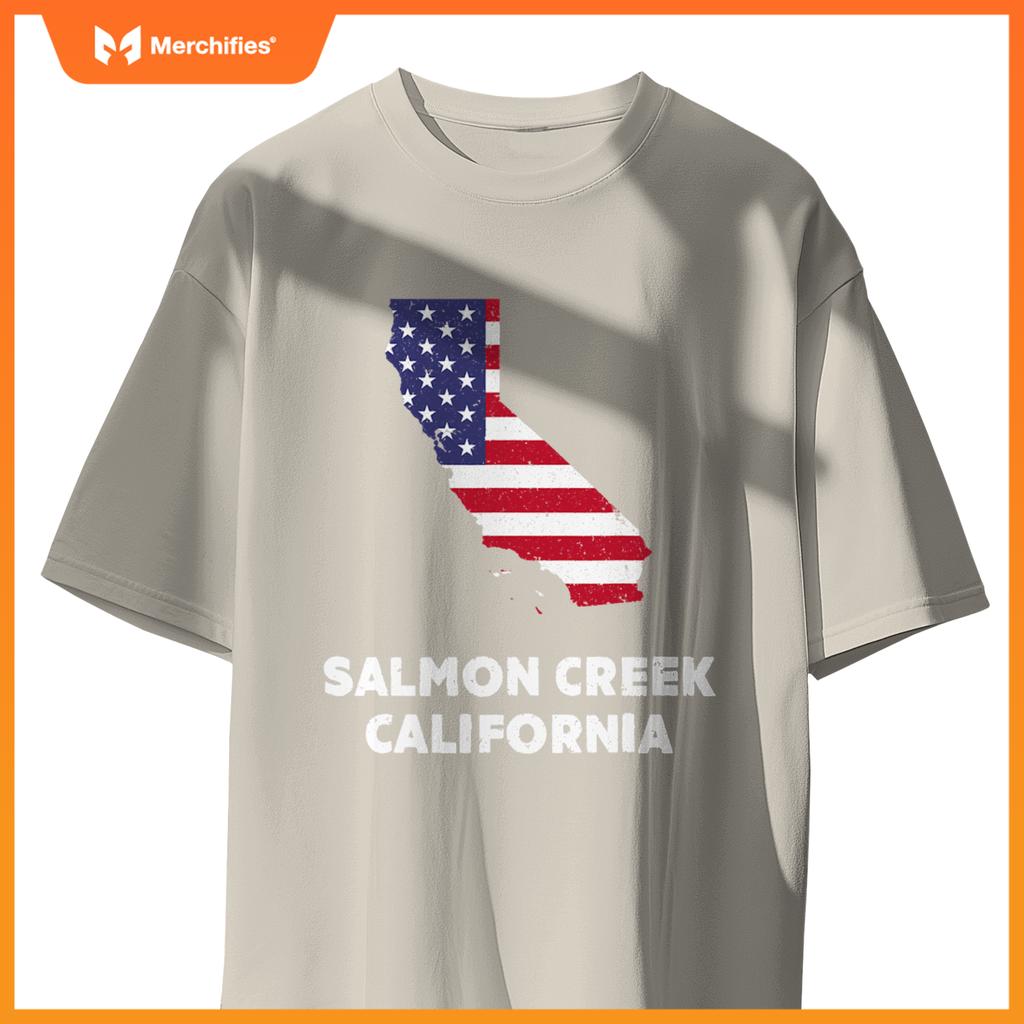 distressed patriotic usa flag salmon creek, calinia T-Shirt