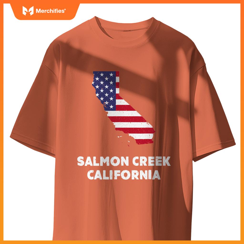 distressed patriotic usa flag salmon creek, calinia T-Shirt