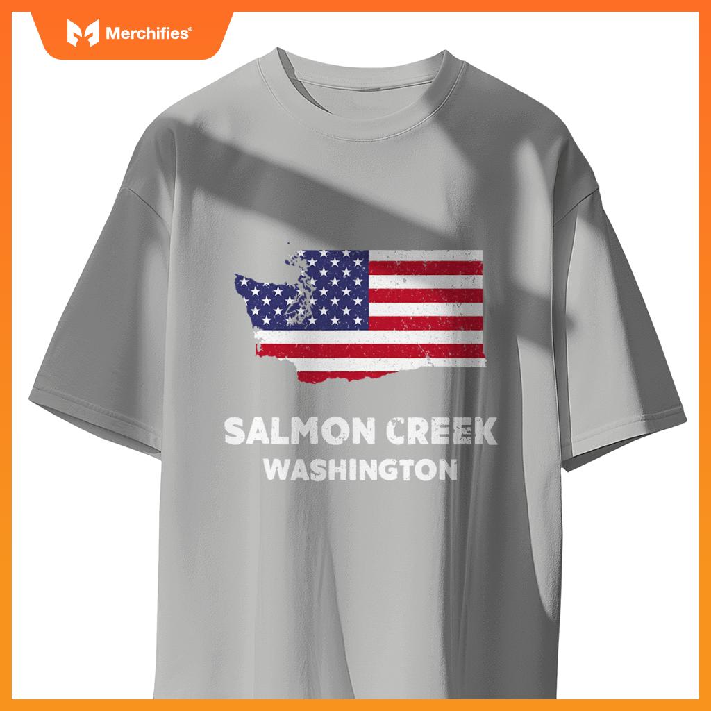 distressed patriotic usa flag salmon creek, washington T-Shirt