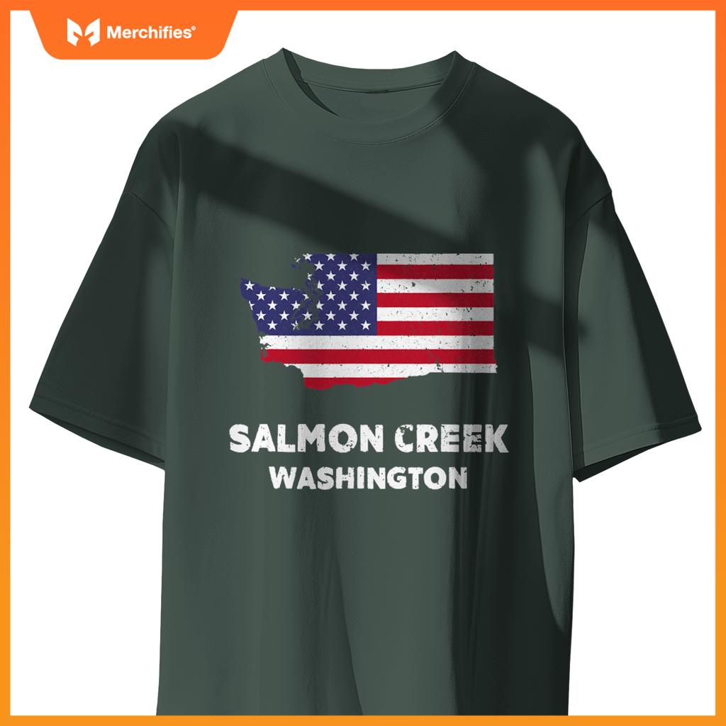 distressed patriotic usa flag salmon creek, washington T-Shirt