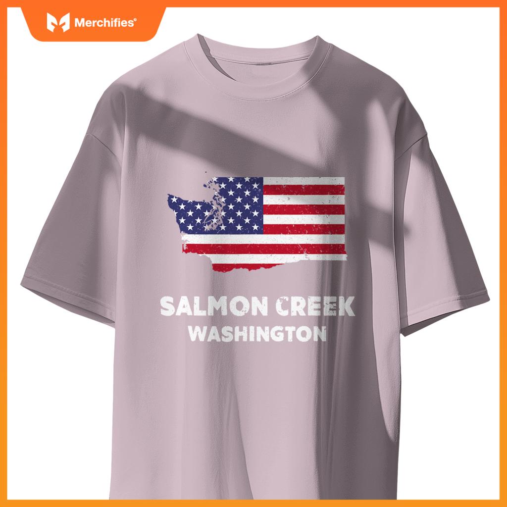 distressed patriotic usa flag salmon creek, washington T-Shirt