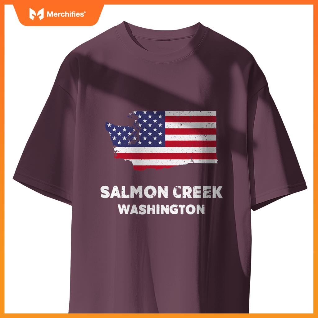 distressed patriotic usa flag salmon creek, washington T-Shirt