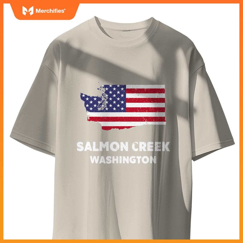 distressed patriotic usa flag salmon creek, washington T-Shirt