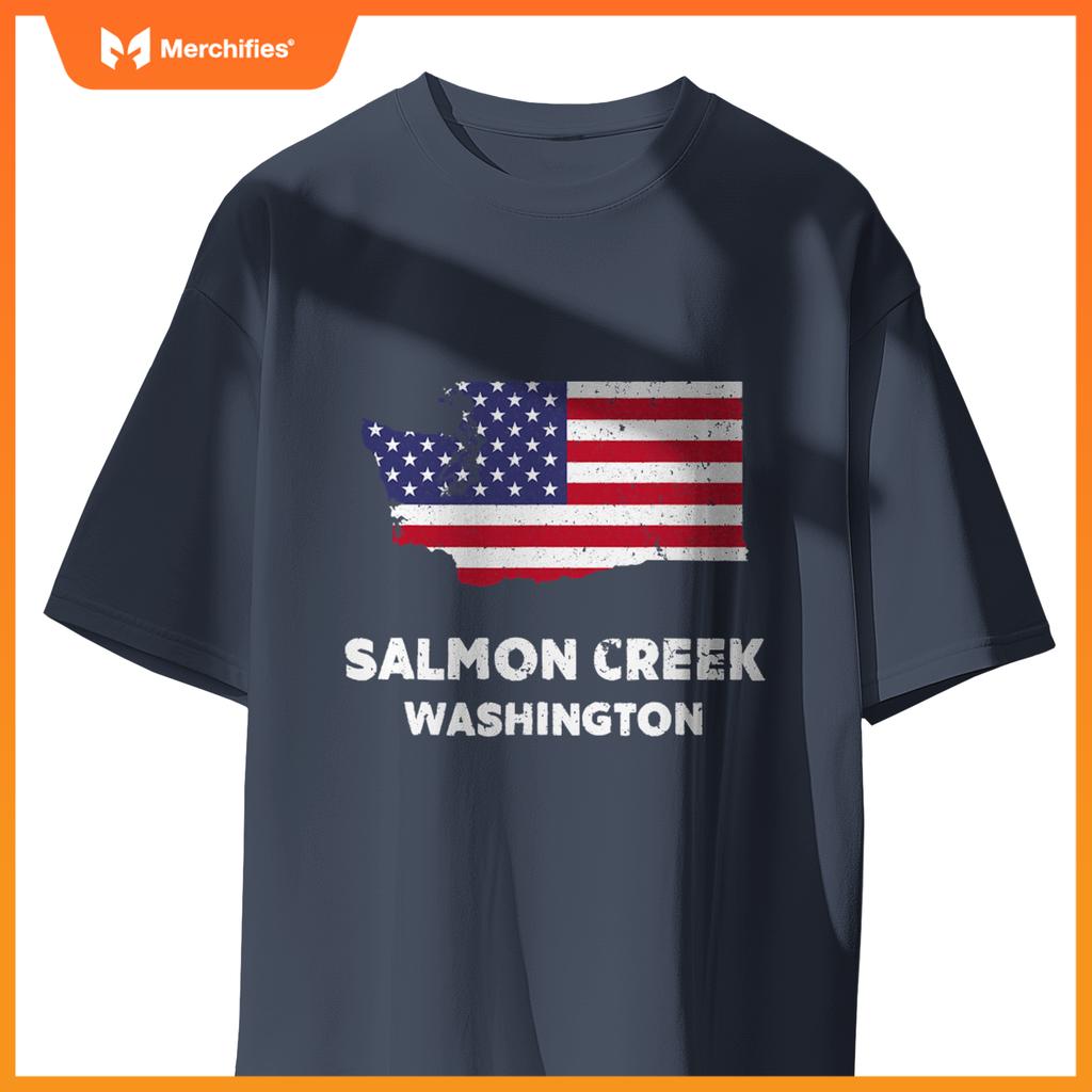 distressed patriotic usa flag salmon creek, washington T-Shirt