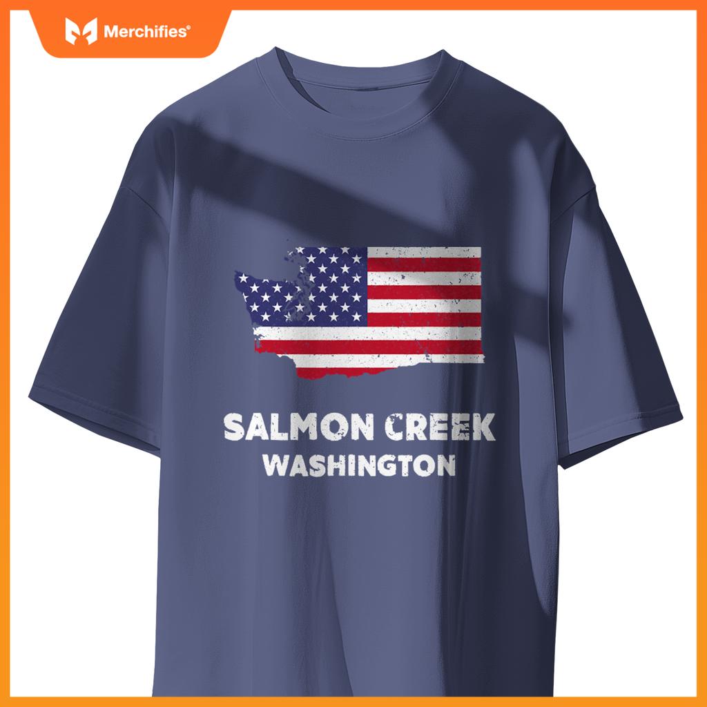 distressed patriotic usa flag salmon creek, washington T-Shirt