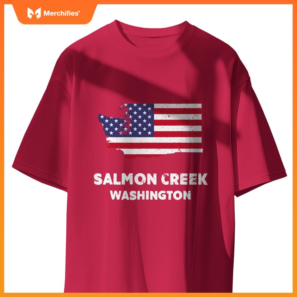 distressed patriotic usa flag salmon creek, washington T-Shirt